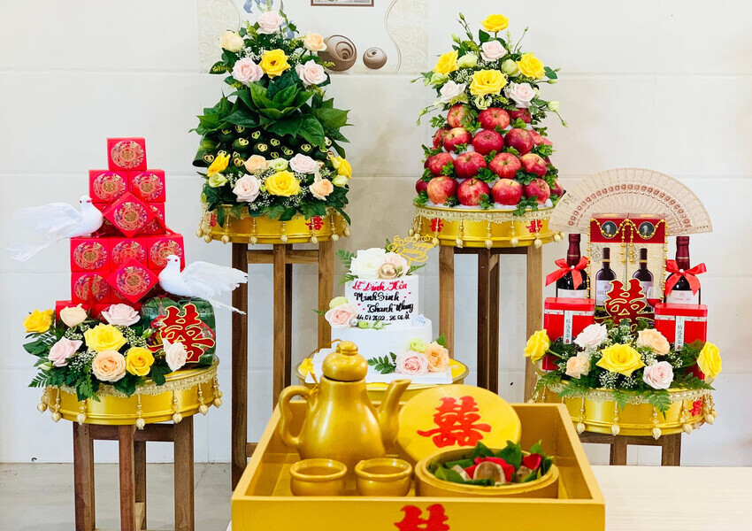 Mâm quả cưới có ý nghĩa rất quan trọng trong phong tục cưới hỏi truyền thống người Việt Nam
